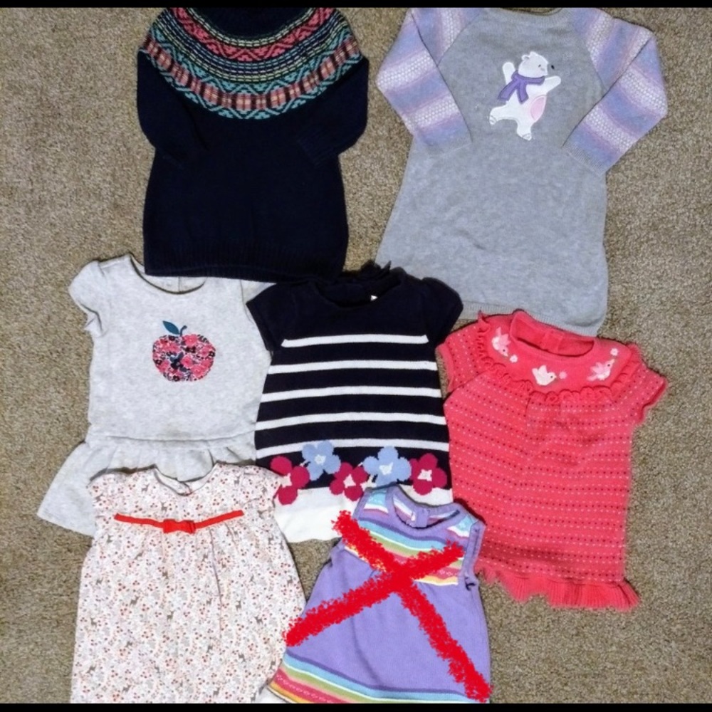 Gymboree baby girls 6-pc dress lot size 12-18 mos